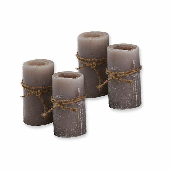 LOBERON Kaars set van 4 Braga taupe
