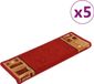 vidaXL Trapmatten zelfklevend 5 st 65x21x4 cm rood