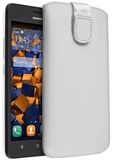 mumbi Echt leren hoesje compatibel met Huawei Y635 hoes lederen tas case wallet, wit