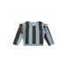 Riffle Amsterdam gestreepte sweater met ruches - donkerbruin/lichtblauw