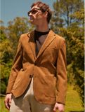 Next - Heren - Imitatiesuède slim-fit blazer - Bruin