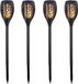 Lumineo Solar tuinfakkel ovaal - 4x - vlameffect - zonne-energie - 60 cm