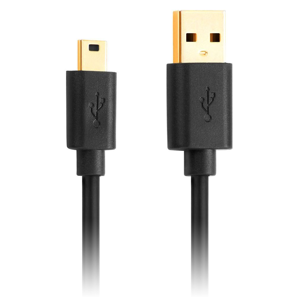 deleyCON 2m USB 2.0 A naar Mini-B Kabel Zwart