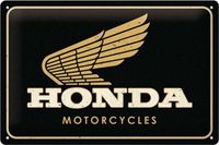Nostalgic Art Merchandising Metalen Bord 20x30 cm Honda MC Motorcycles Goud