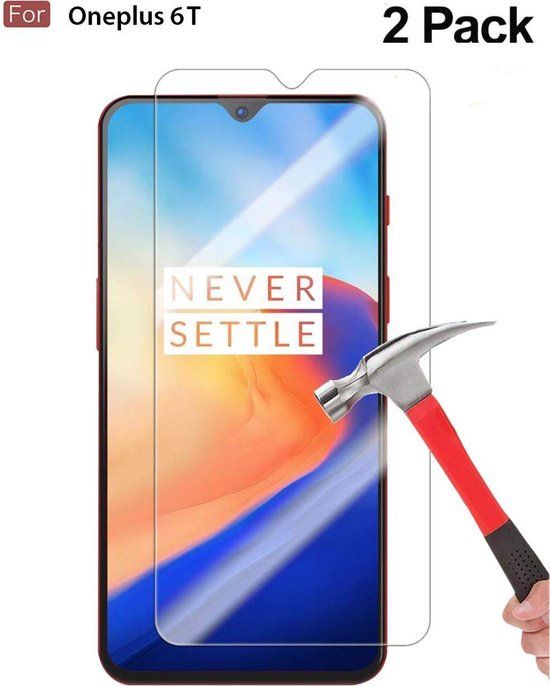 2x Screenprotector Tempered Glass voor OnePlus 6T - 9H (0.3mm)