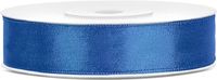 PartyDeco Luxe sierlint of cadeaulint - blauw - 12 mm x 25 meter - satijn
