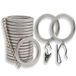 BlastHome Signature Collection Gordijnringen - metaal met stille, gladde nylon inzetstukken - inclusief pinhooks en clips - 1,5 inch binnendiameter - 18 voor twee standaard gordijnen - geborsteld