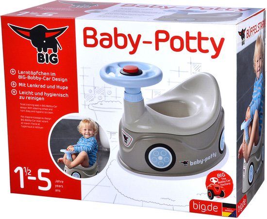 BIG Baby Potty - Grey - With Steering Wheel - 18 Months - 5 Years
