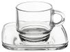 Tasses à café avec soucoupes en verre - 75 ml - 6 pièces - Verre