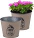 Sunnydays Pot de fleurs - 2x - Zinc - Taupe - D17 x H14 cm