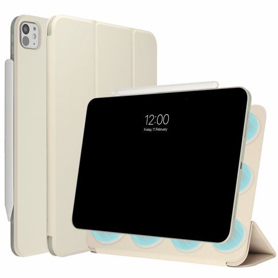 imoshion Tablet Hoes - Geschikt voor Apple iPad Pro 11 (2025) M5 / Pro 11 (2024) M4 - Magnetic Bookcase - Beige