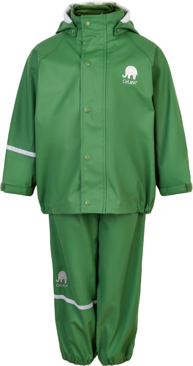 CELAVI - Regenpak Kinderen - Iepgroen - Maat 130 (128-134cm) - Polyester