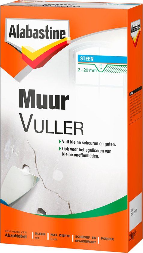 Alabastine Muur Vuller 2Kg - Voor binnen & buiten - Overschilderbaar - Blauw
