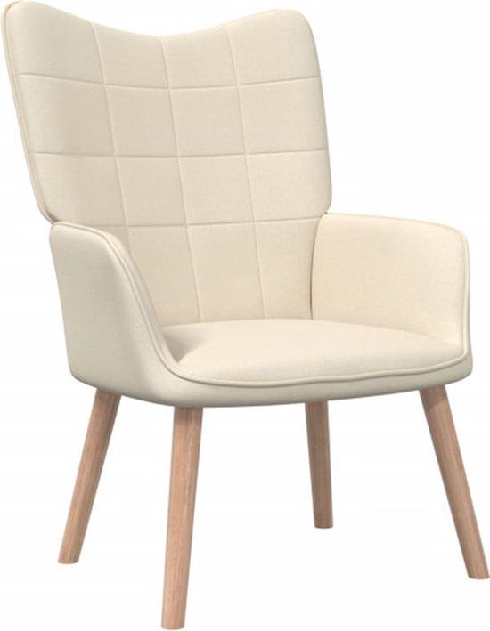 vidaXL Relaxstoel stof crèmekleurig