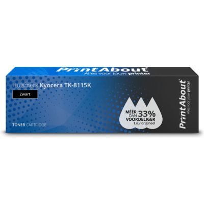 PrintAbout Huismerk TK-8115K Zwart Toner | Compatibel met Kyocera ECOSYS M8124cidn & M8130cidn | 13.000 pagina's