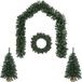 vidaXL Mini-kerstbomenset - 60 cm - PVC - Groen