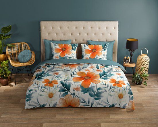 Good Morning dekbedovertrek tropische bloemen - 1 persoons 140x200/220 cm - Multi - 100% Katoen renforce