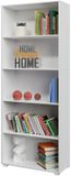 Casaria Boekenkast Vela - 5 Vakken Verstelbaar 190x60x28 cm - Wit