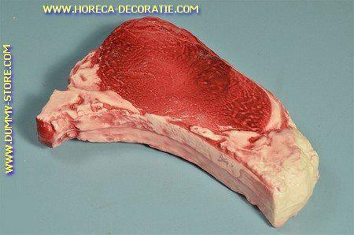 Horeca-decoratie.com Karbonade groot - rauw - 220x150 mm - vleesdummy
