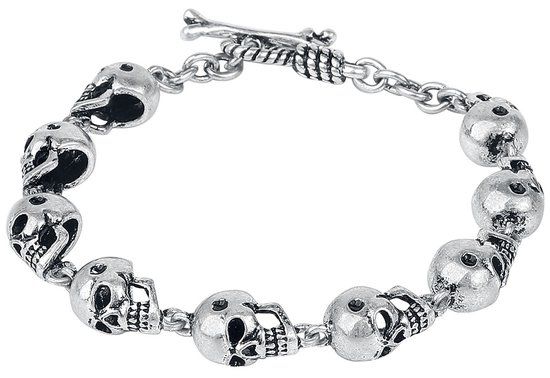 Rock Rebel by EMP Zilveren doodshoofd armband Mannen