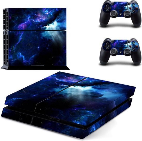 Equivera PS4 Sticker - PS4 Skins Voor PS4 + 2 Stickers Voor Controllers - Beschermhoes - Limited Edition Sky