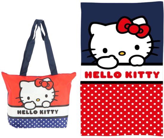 4KidsOnly Hello Kitty Strandset; Strandtas en Strandlaken