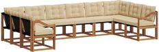 vidaXL - Hoek loungeset - 10 zitplaatsen - Natuurlijk en beige