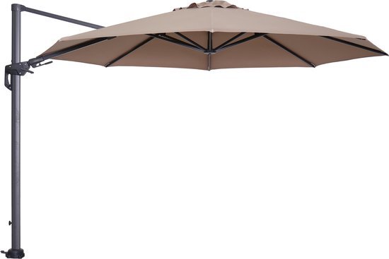 Garden Impressions Hawaii zweefparasol 350 cm doorsnee polyester royal grey taupe