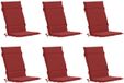 vidaXL 6-delige hoogrugkussen GEMERT 6 pcs 100% Polyester Wijnrood