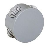 Electraline 60550, afvoerbox, rond, met opzetstukken, diameter 65 mm, IP44, grijs