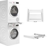 Wasophoogte® Tussenstuk Wasmachine Droger - Stapelkit voor Wasmachine en Droger - Universeel Tussenkader, Geschikt voor Elke Combinatie van Apparaten - Kleur: Wit, Duurzaam en Ruimtebesparend