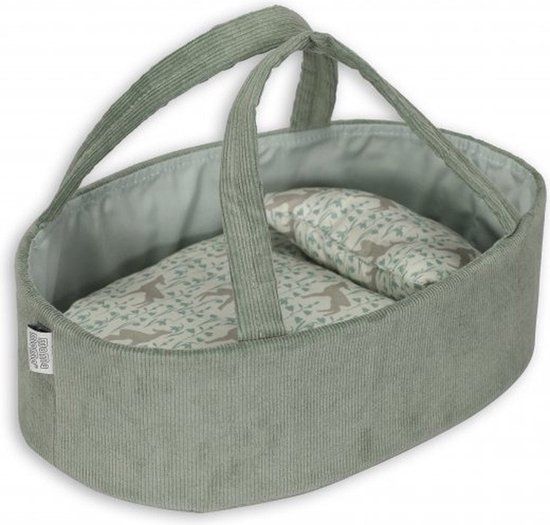 Mamamemo Corduroy Poppenreiswieg 35 cm - Mint