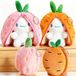 Lapin en peluche - Jeu de dissimulation - 14 cm - Carotte et fraise - Lot de 2
