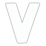 Décopatch AC751Cpack - Un Lot de 5 supports en papier blanc mâché 1,5x10,5x12 cm, Petite lettre V