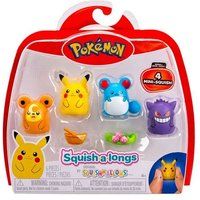 Squish-a-long Pokémon Set van 4 Squish-a-long Pokémon Style 2-figuurtjes