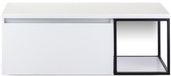 BES LED Frozen Badmeubelset 120 cm - Greeplijst in Kleur - Zwart Frame - Wastafelbovenblad Wit Hoogglans