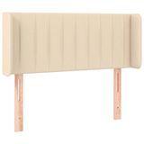 VidaXL Hoofdbord met randen 103x16x78/88 cm stof crèmekleurig