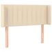 VidaXL Hoofdbord met randen 103x16x78/88 cm stof crèmekleurig