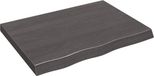 vidaXL Wastafelblad 80x60x(2-6) cm behandeld massief eikenhout donkerbruin