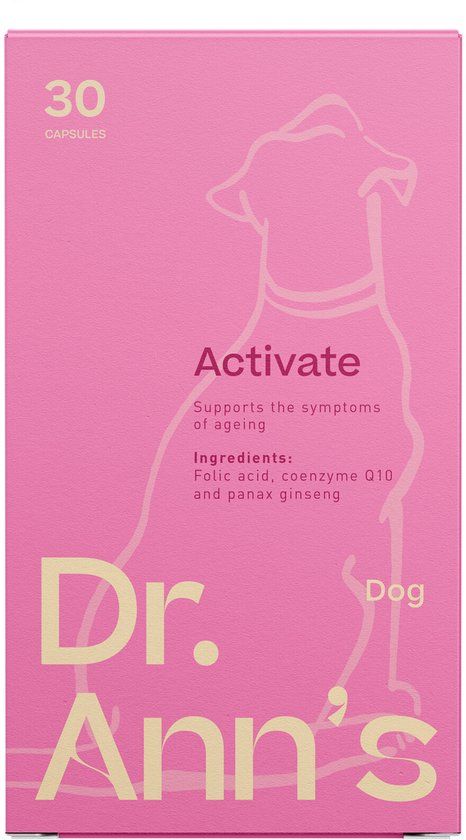Dr. Ann's Activate - Supplement voor Honden - 3 x 30 capsules - Ondersteunt bij Ouderdomsverschijnselen - bij Verlies aan Vitaliteit