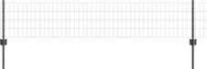 vidaXL Euro-hek met palen 10 x 0,4 m PVC-coated staal grijs mesh
