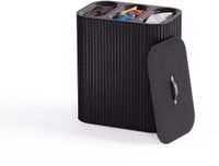 Joseph Joseph Tota Trio Luxe panier à linge 3x30 litres Bambou - Noir