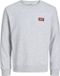 JACK&JONES JJRUSH SWEAT CREW NECK Homme Sweat Blanc Mélangé Coton/Polyester XL
