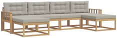 vidaXL Bank loungeset 6 places Blanc et gris clair