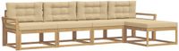 vidaXL - Buiten - bank - set - 4 - st - Wit - en - Beige - Polyester