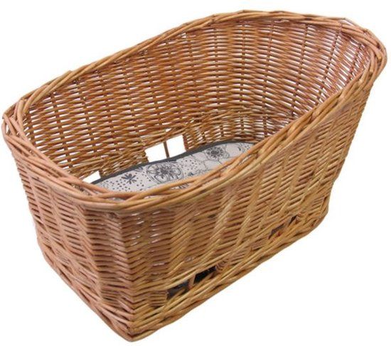 Basil Pasja Hondenfietsmand M - Achter - Riet - Bruin - 45 cm - 15 kg - Inclusief bevestigingssysteem