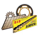 Kettingset DID Kettingset Stealth 530VX3 / 108 klinknagel slot goud voor Honda CBR F 600 cc Bj. 1991-1996