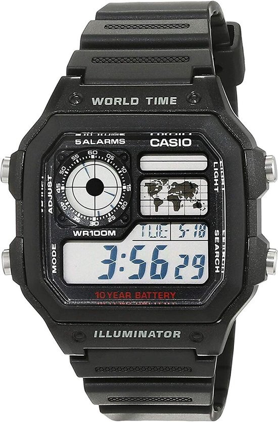 Casio AE-1200WH-1AVEF - Horloge - 42 mm - Kunststof - Zwart