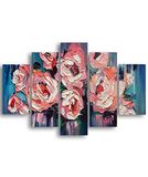 Homemania Wandafbeelding, bloemenmotief, 5 stuks, natuur, voor woonkamer, meerkleurig, 95 x 0,3 x 60 cm, HM205MDF036, MDF
