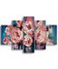 Homemania Wandafbeelding, bloemenmotief, 5 stuks, natuur, voor woonkamer, meerkleurig, 95 x 0,3 x 60 cm, HM205MDF036, MDF